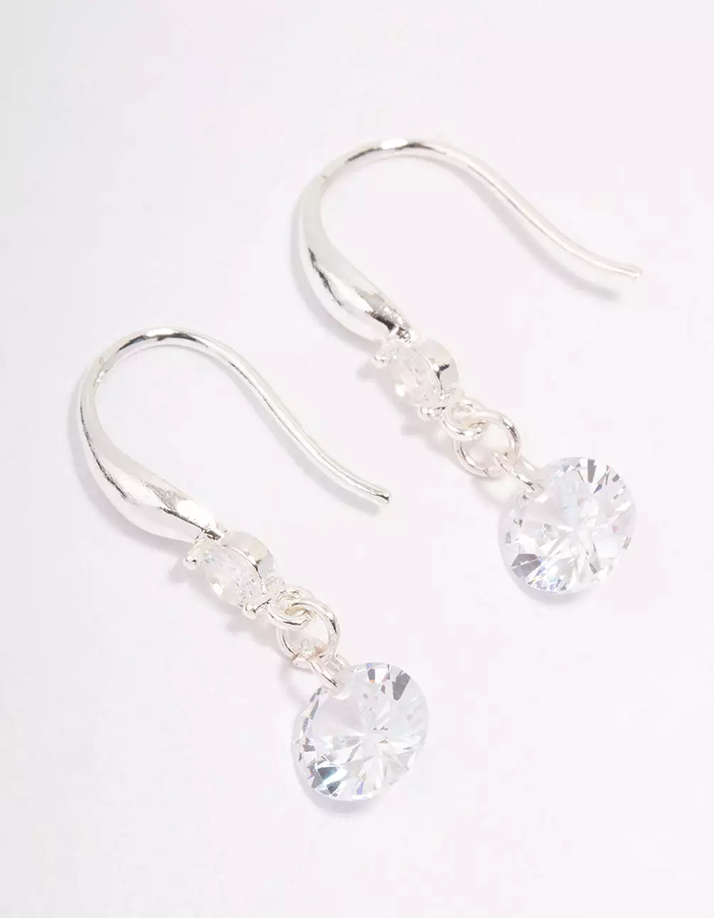 Silver Cubic Zirconia Dangle Drop Earrings