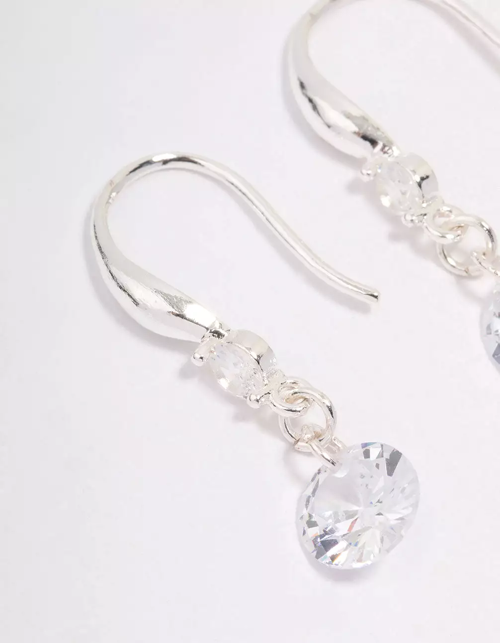 Silver Cubic Zirconia Dangle Drop Earrings