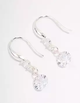 Silver Cubic Zirconia Dangle Drop Earrings