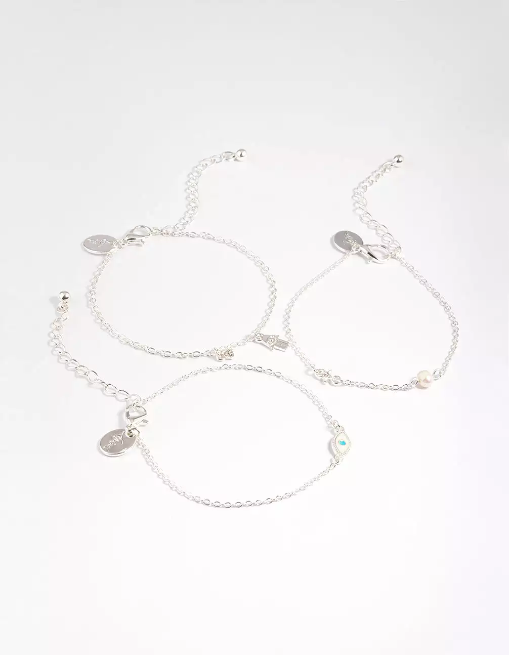 Silver Hamsa & Evil Eye Bracelet Pack