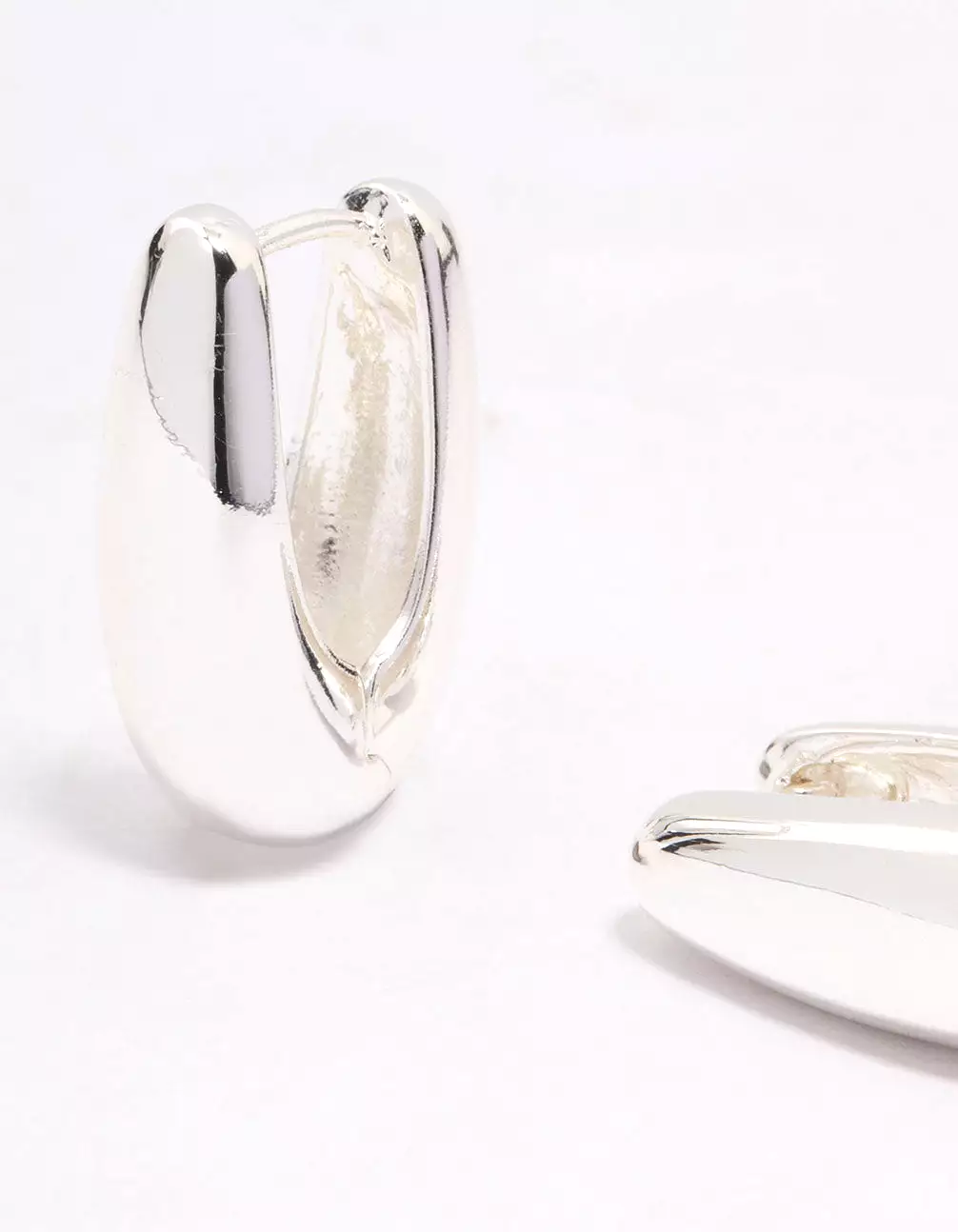 Silver Plated Slim Teardrop Hoop Earrings