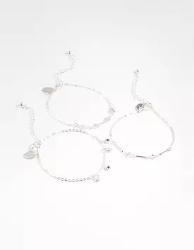 Silver Star & Pearl Droplet Bracelet Pack