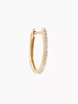 Single Classic Small Oval Pave Hoop