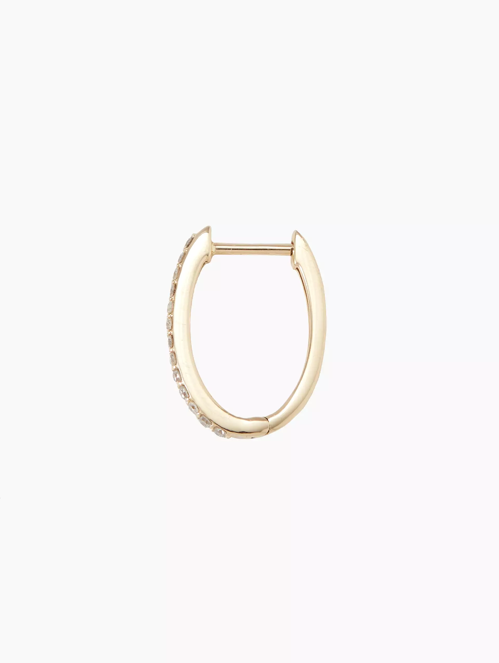 Single Classic Small Oval Pave Hoop