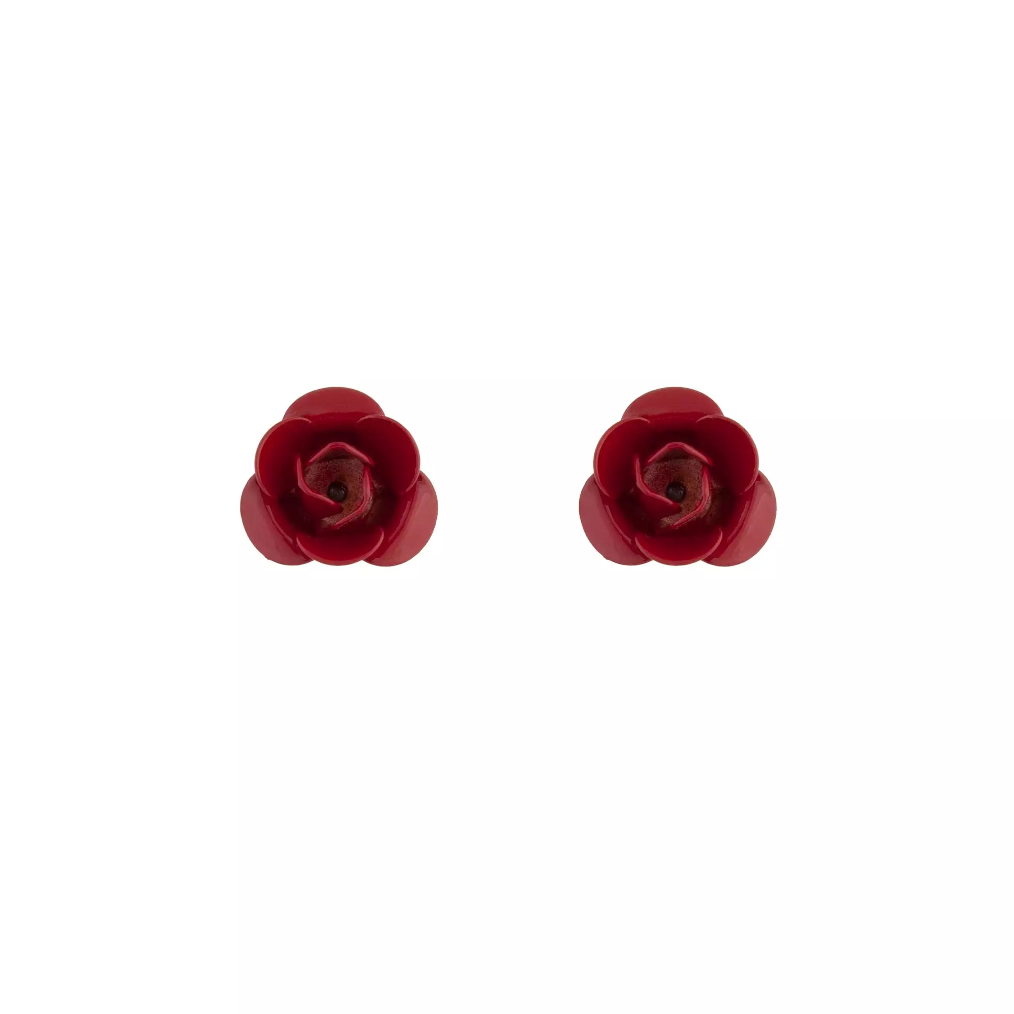 Single Red Rose Stud Earrings