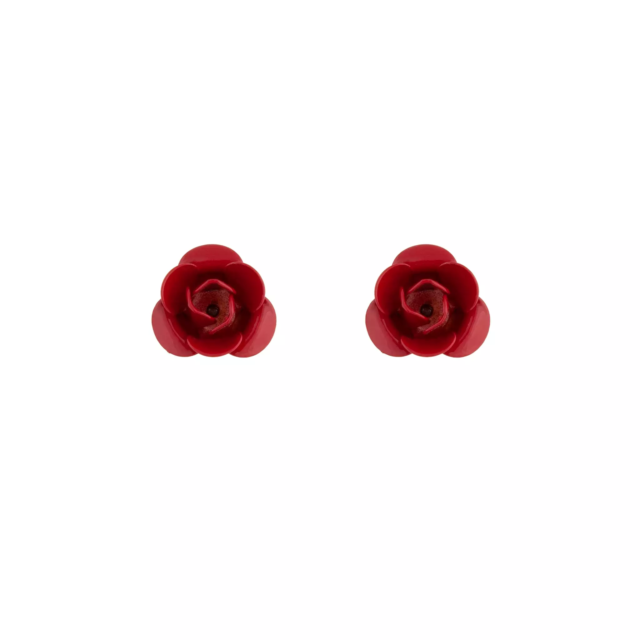 Single Red Rose Stud Earrings