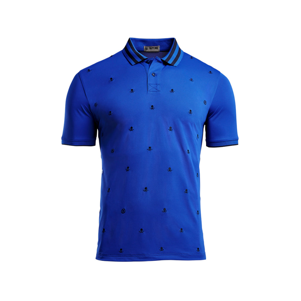 Skull & T's Embroidered Polo Tech Pique Sapphire