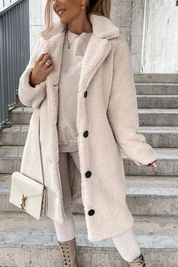 S'mores and Cozy Button Down Pocketed Teddy Coat