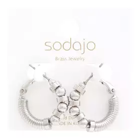 Sodajo Ball Bead Link Gold Dipped Hoop Earring