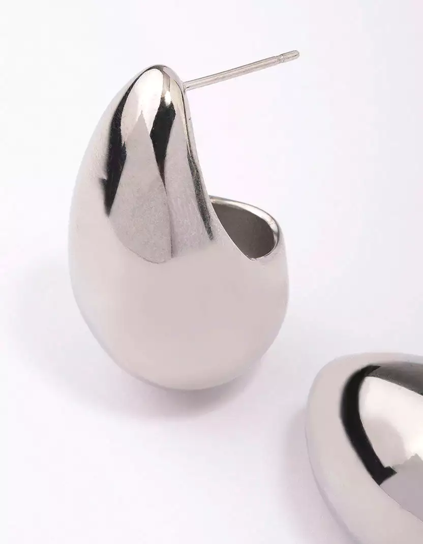 Stainless Steel Large Teardrop Earrings