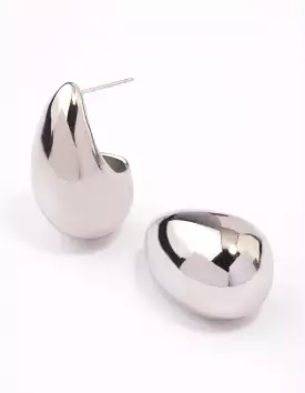 Stainless Steel Large Teardrop Earrings