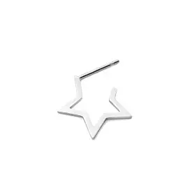 Stella Earring - Star Open Hoop Earring Sterling Silver