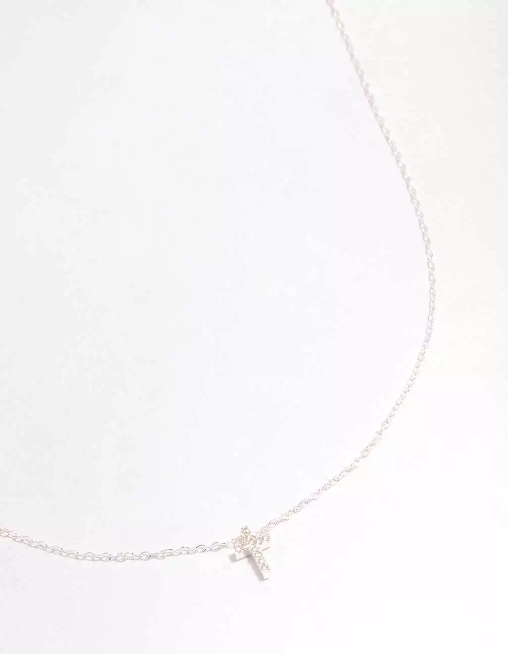 Sterling Silver Cubic Zirconia Cross Pendant Necklace