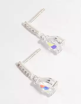 Sterling Silver Teardrop Cubic Zirconia Earrings