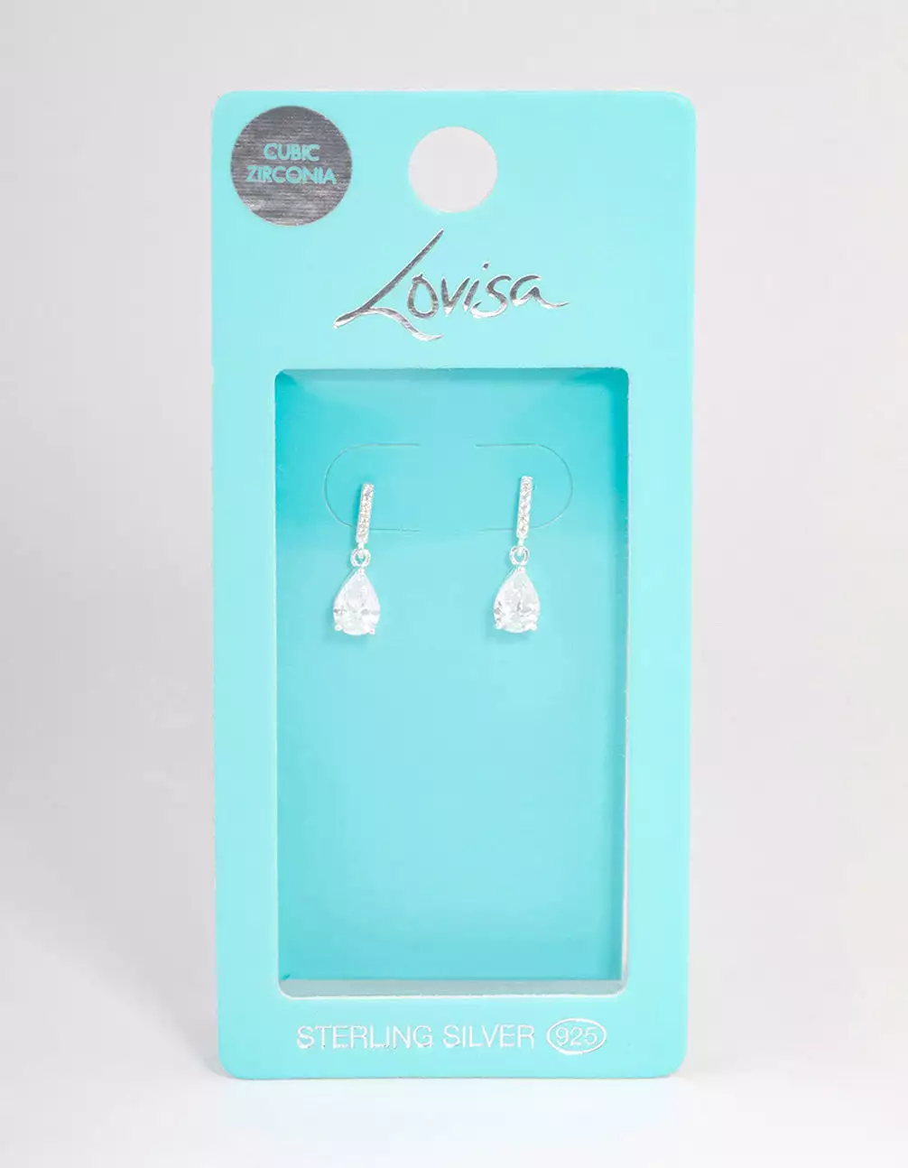 Sterling Silver Teardrop Cubic Zirconia Earrings