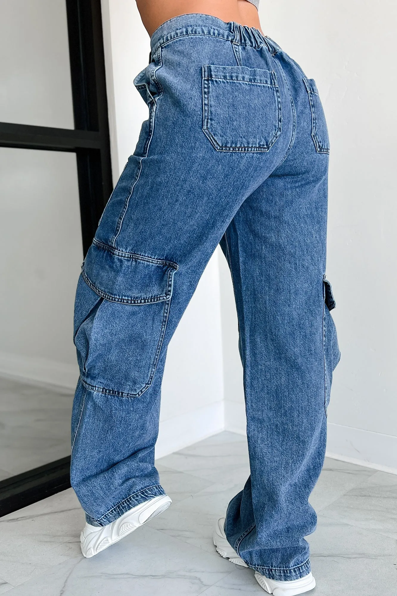 Summit Baggy Cargo Jeans (Dark Denim)