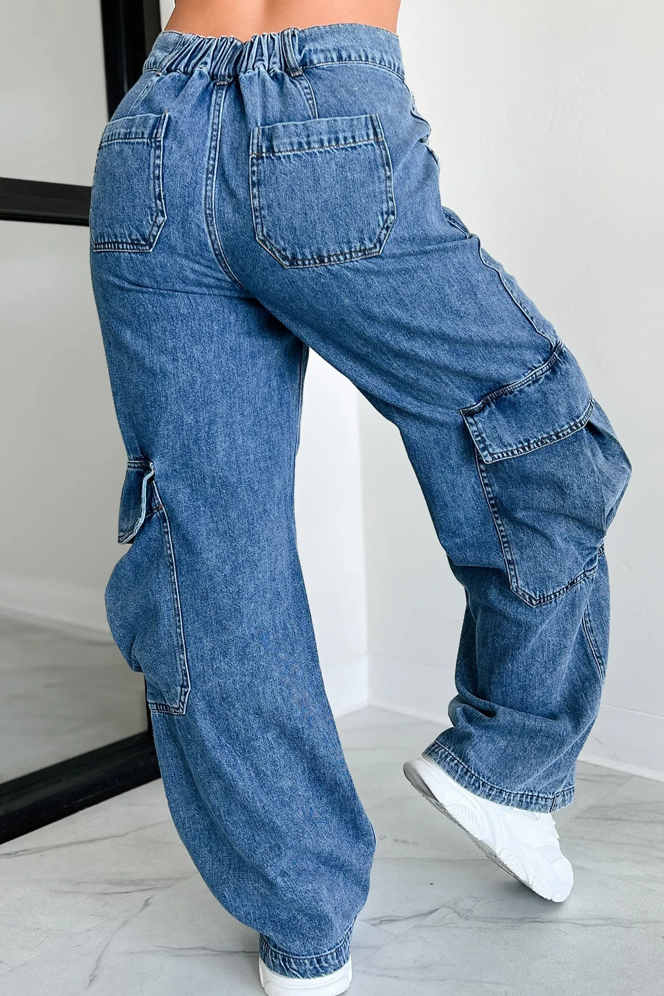 Summit Baggy Cargo Jeans (Dark Denim)