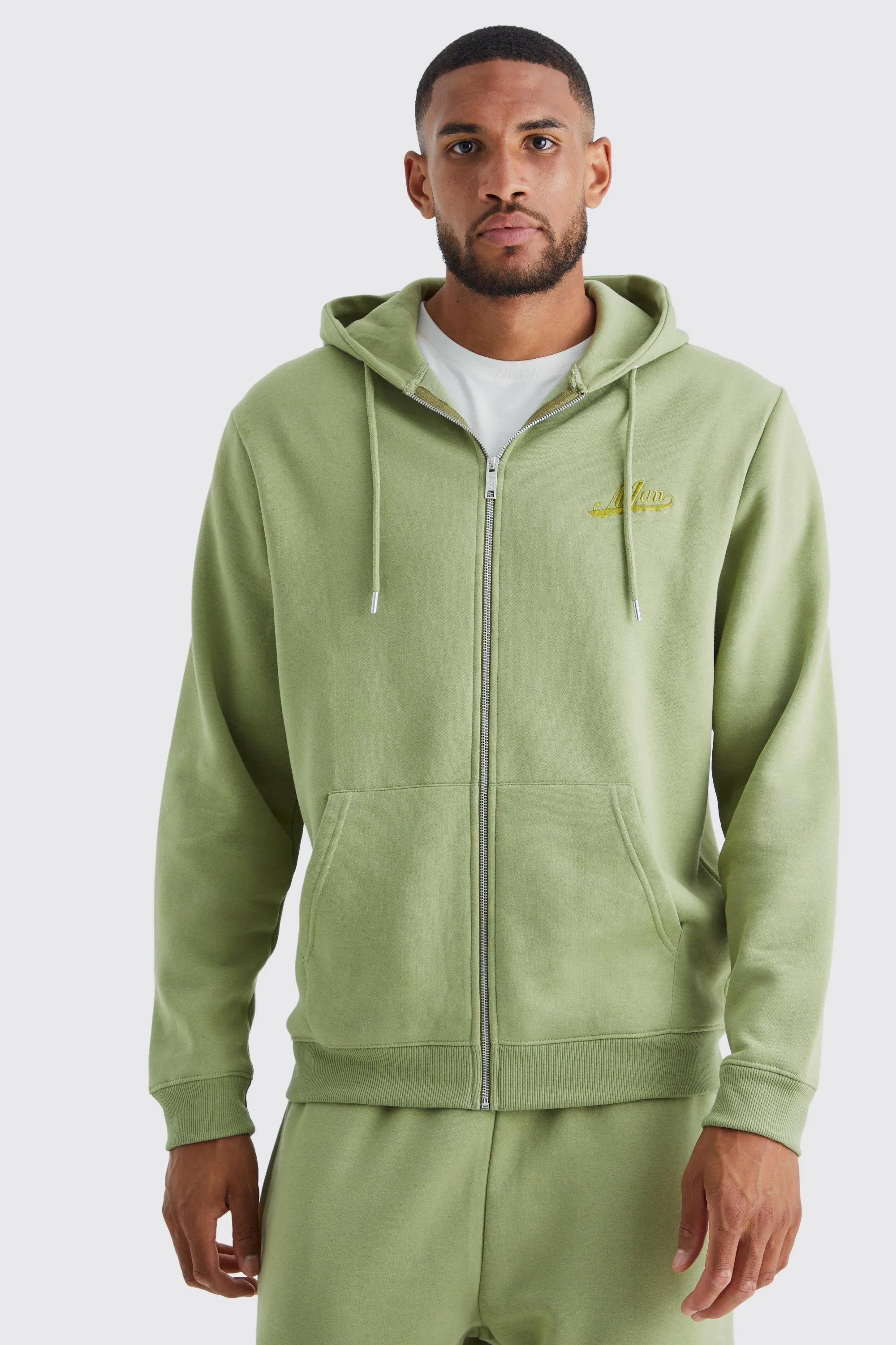 Tall Man Core Zip Through Hoodie | boohooMAN UK