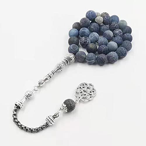 Tasbih Natural Blue Agate Stone 33 Prayer Beads