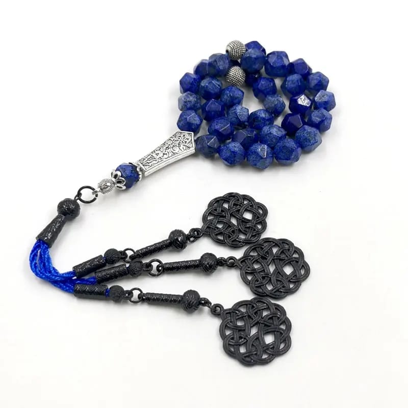 Tasbih Rhombus Shape Beads Lapis Lazuli Stone 33 Beads