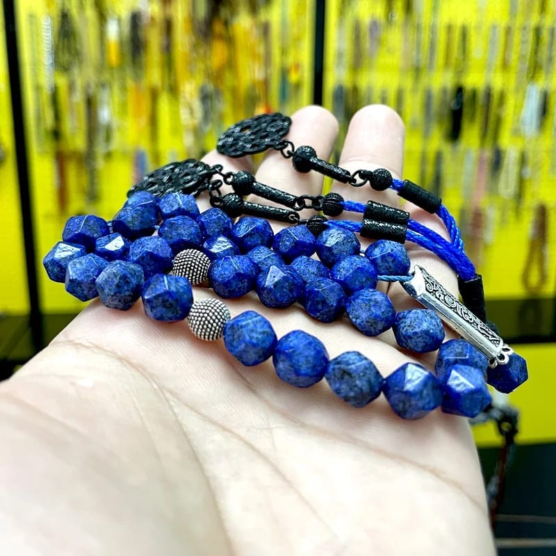 Tasbih Rhombus Shape Beads Lapis Lazuli Stone 33 Beads