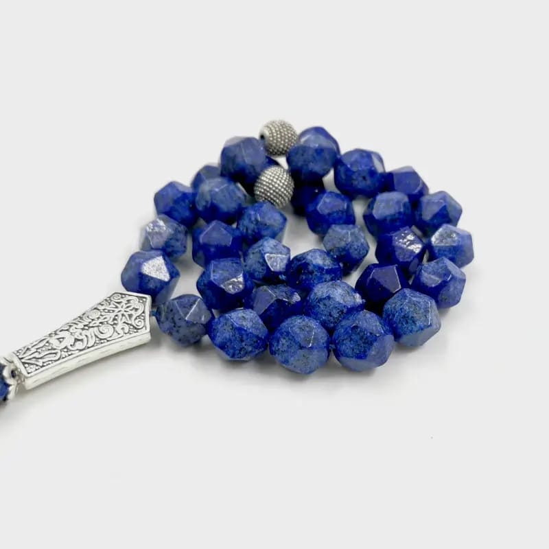 Tasbih Rhombus Shape Beads Lapis Lazuli Stone 33 Beads