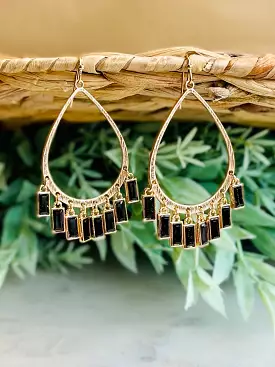 Tatum Teardrop Earrings  Black