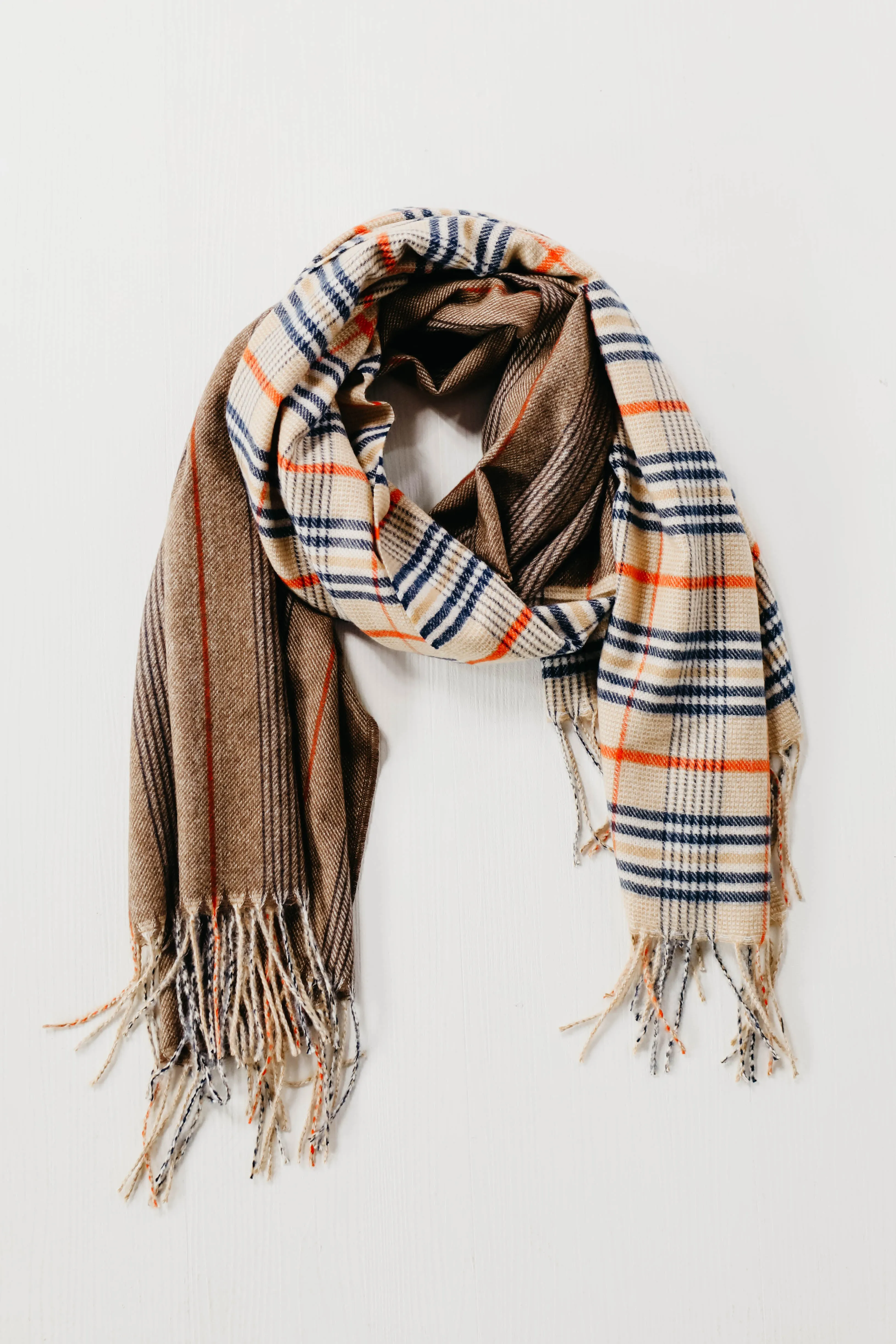 The Jazzy Fringe Scarf - Beige