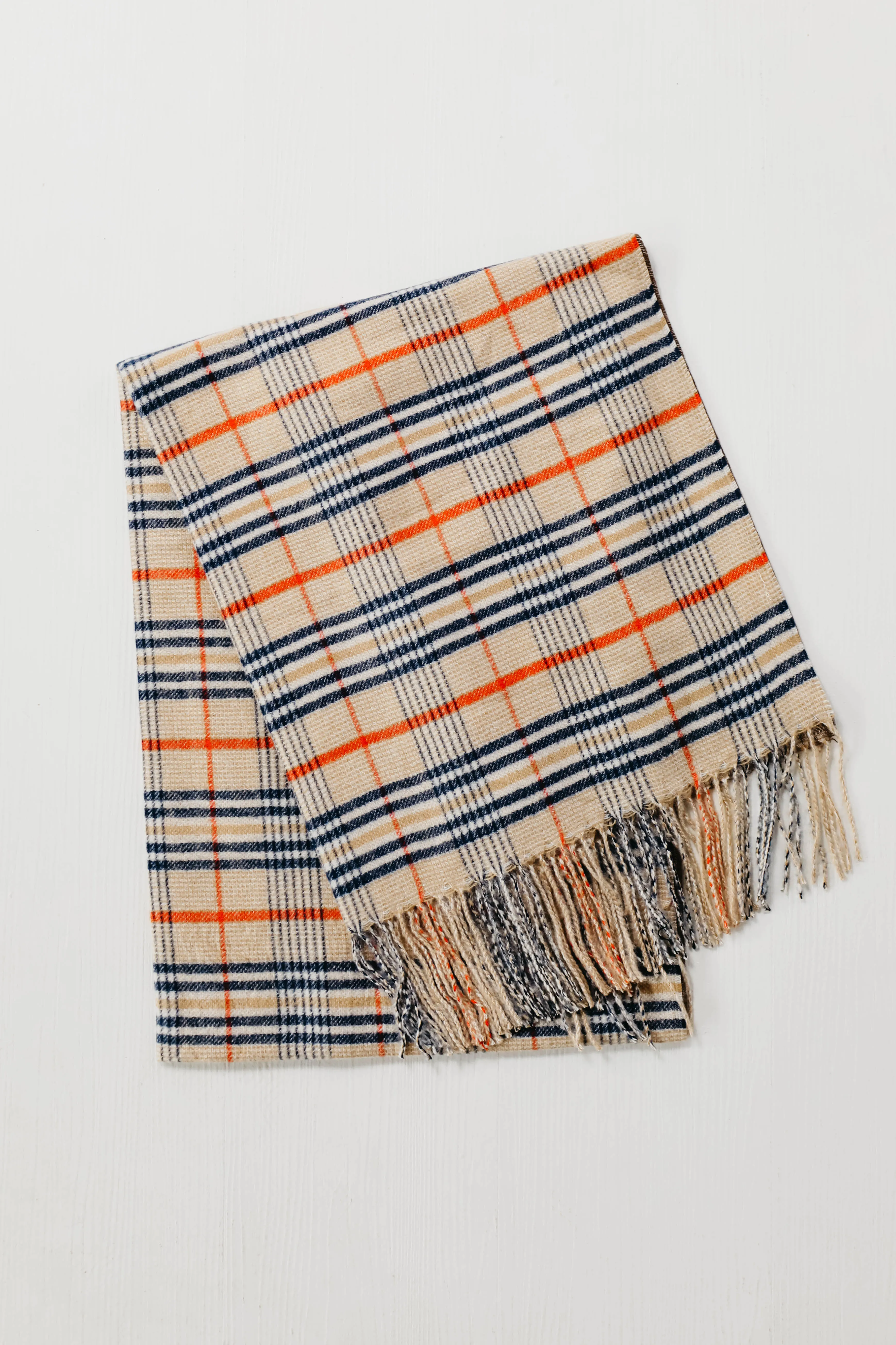 The Jazzy Fringe Scarf - Beige