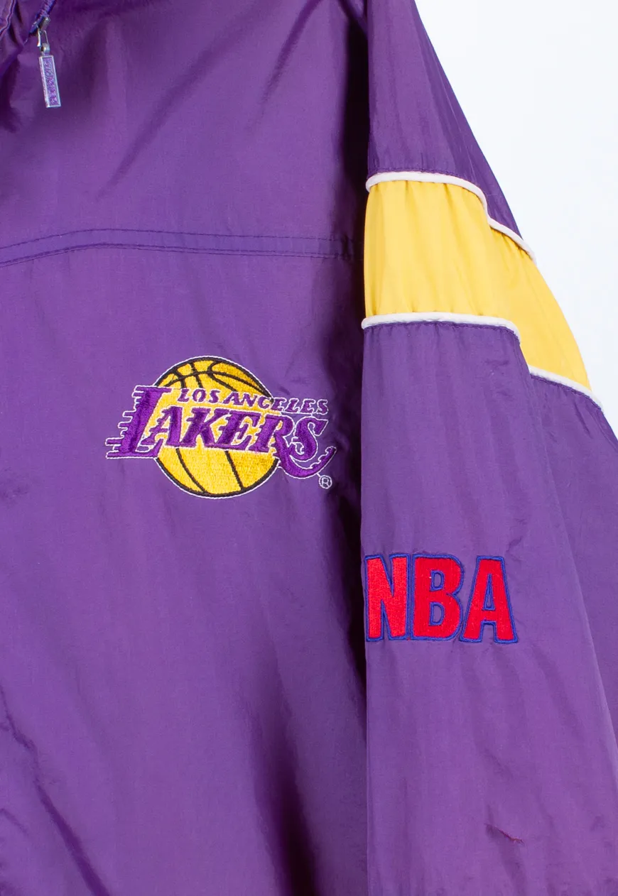 Vintage 90s Starter Shell Jacket NBA Lakers | Vintage Clothing Hull