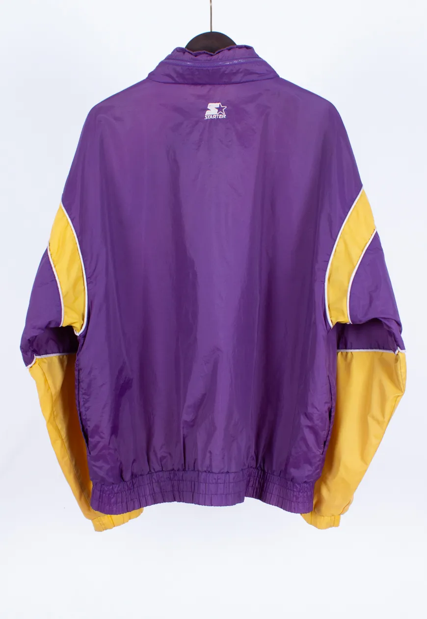 Vintage 90s Starter Shell Jacket NBA Lakers | Vintage Clothing Hull