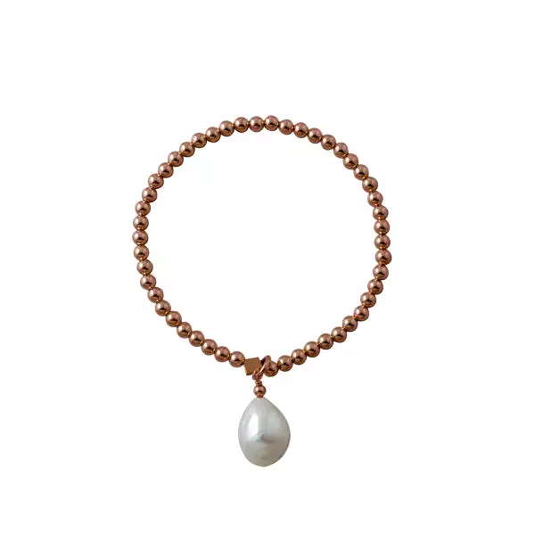 Von treskow Yellow Gold Stretchy Baroque Pearl Bracelet