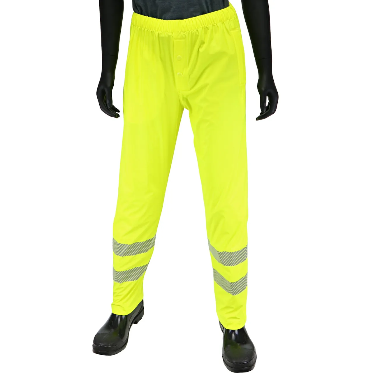 West Chester Class E Hi Vis Yellow Rain Pants with Segmented Tape 4541P