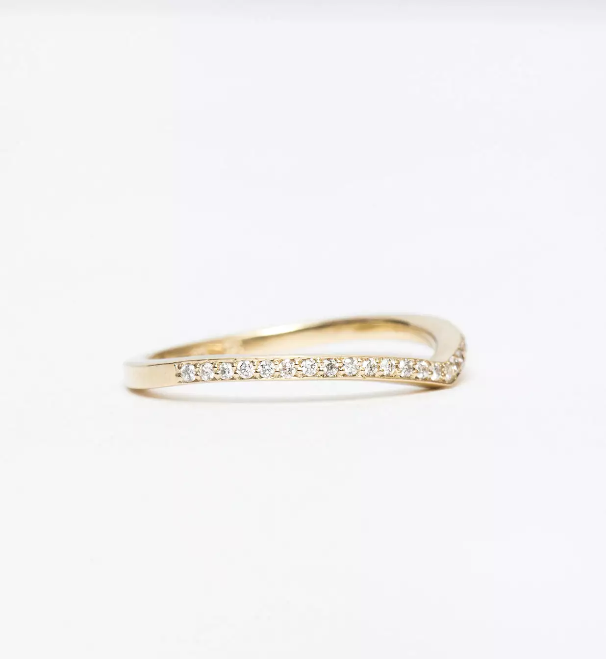 White Diamond Curved Eternity Band