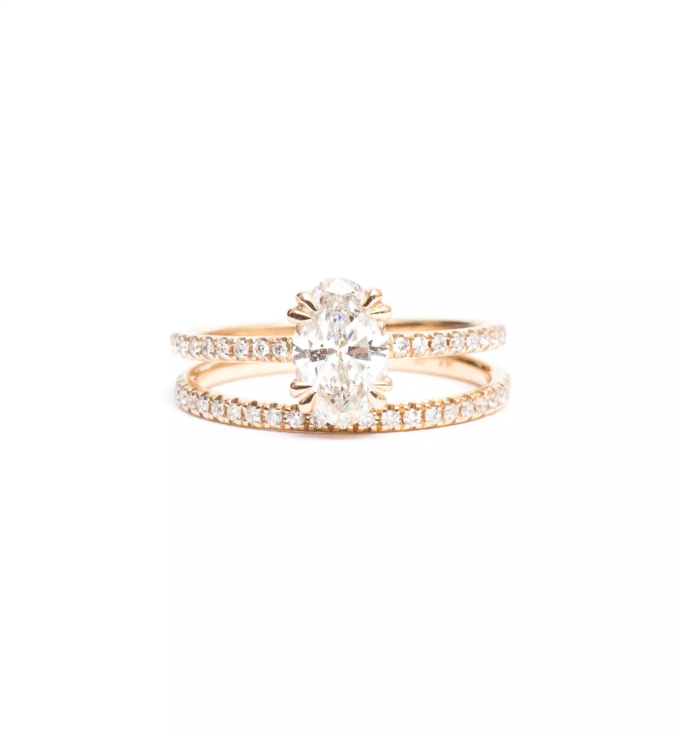 White Diamond Eleonore Three-Quarter Pavé Band