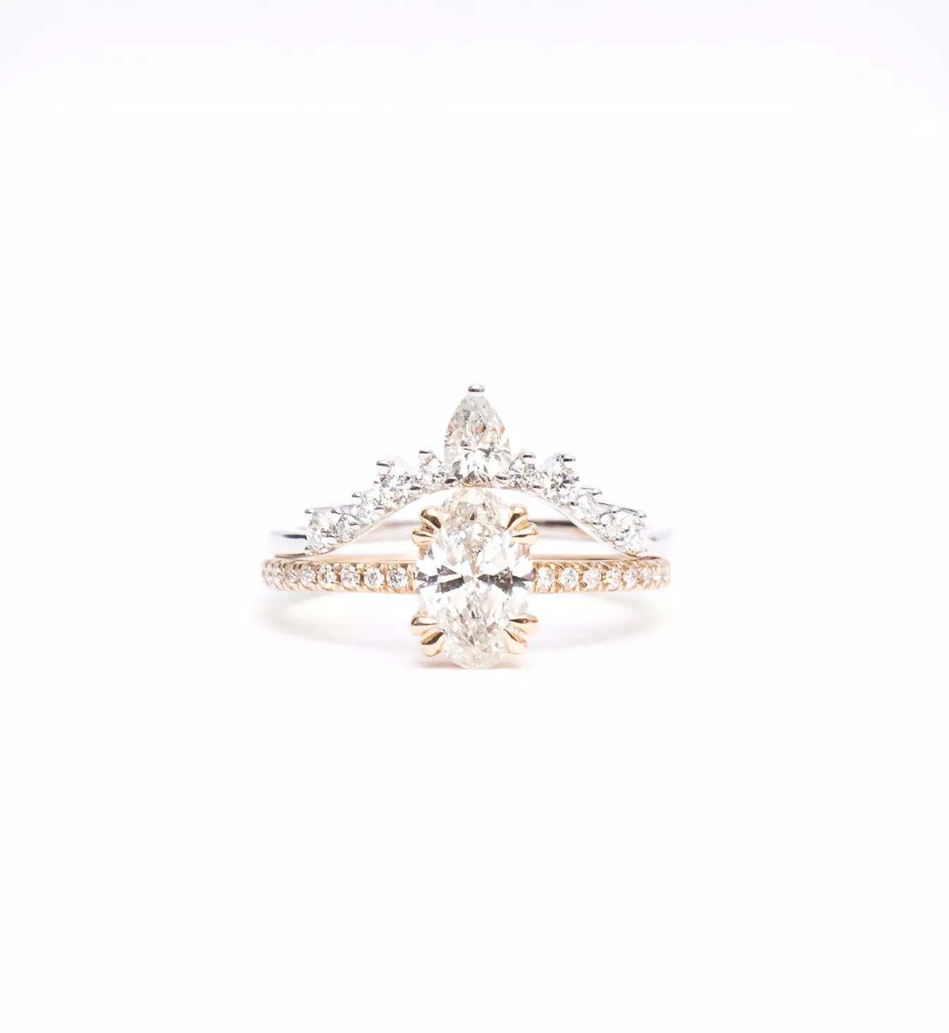 White Diamond Pear Celestine Band