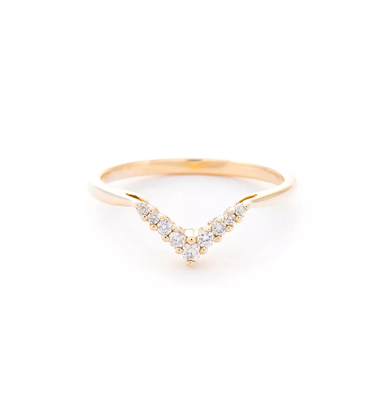 White Diamond Petite Chevron Band