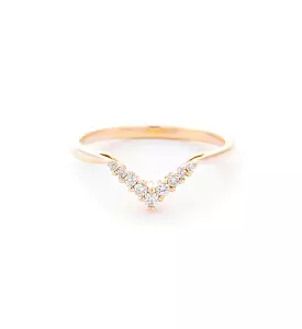 White Diamond Petite Chevron Band