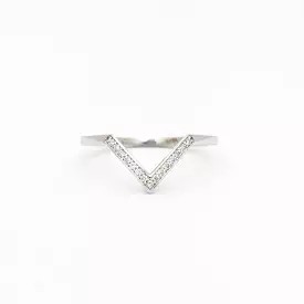 White Gold White Diamond Chevron Bea Band