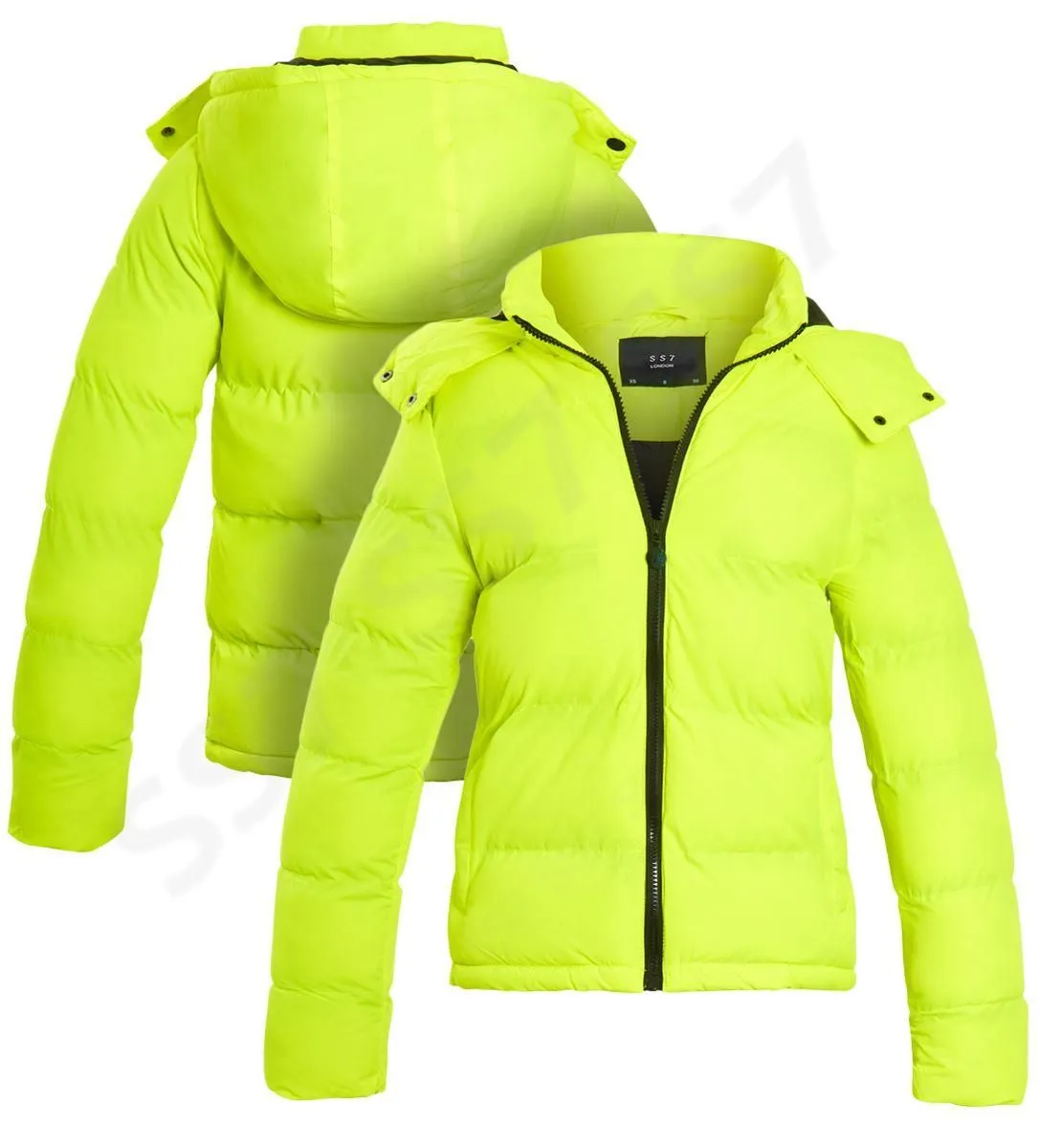 Womens Puffer Jacket, Neon Lime, Sizes 8 to 16