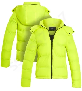 Womens Puffer Jacket, Neon Lime, Sizes 8 to 16