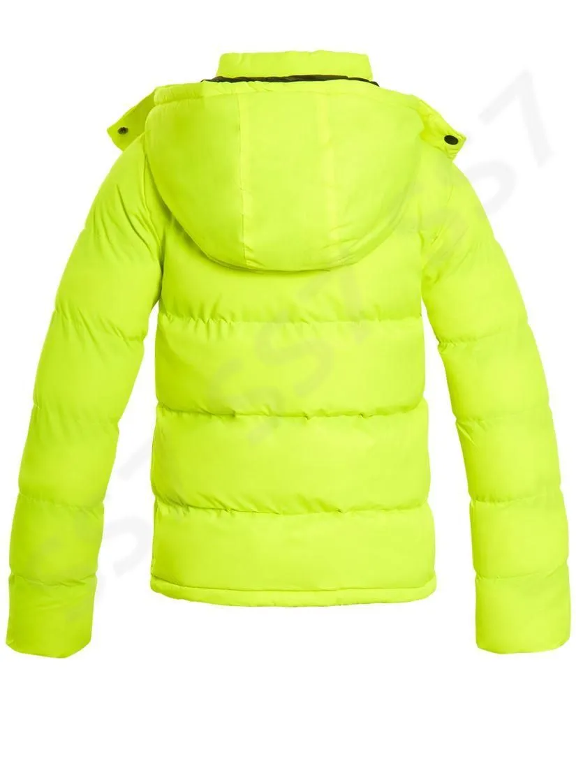 Womens Puffer Jacket, Neon Lime, Sizes 8 to 16